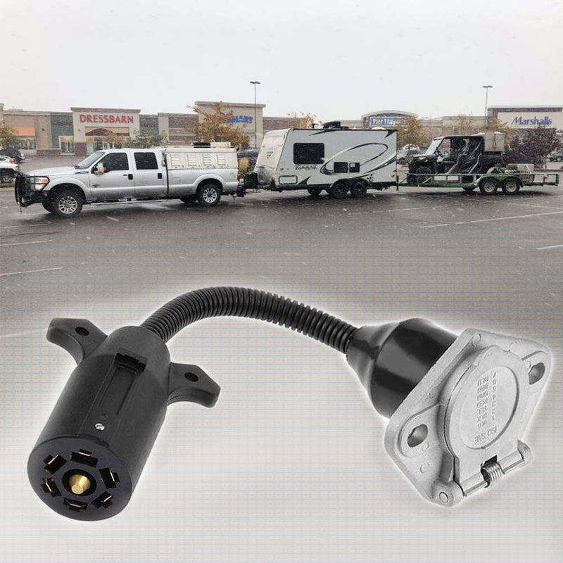 CARROFIX 7 RV Blade Plug to 7 Way Pin Type Trailer Electrical Adapter Connector with Mounting Bracket - Image 2